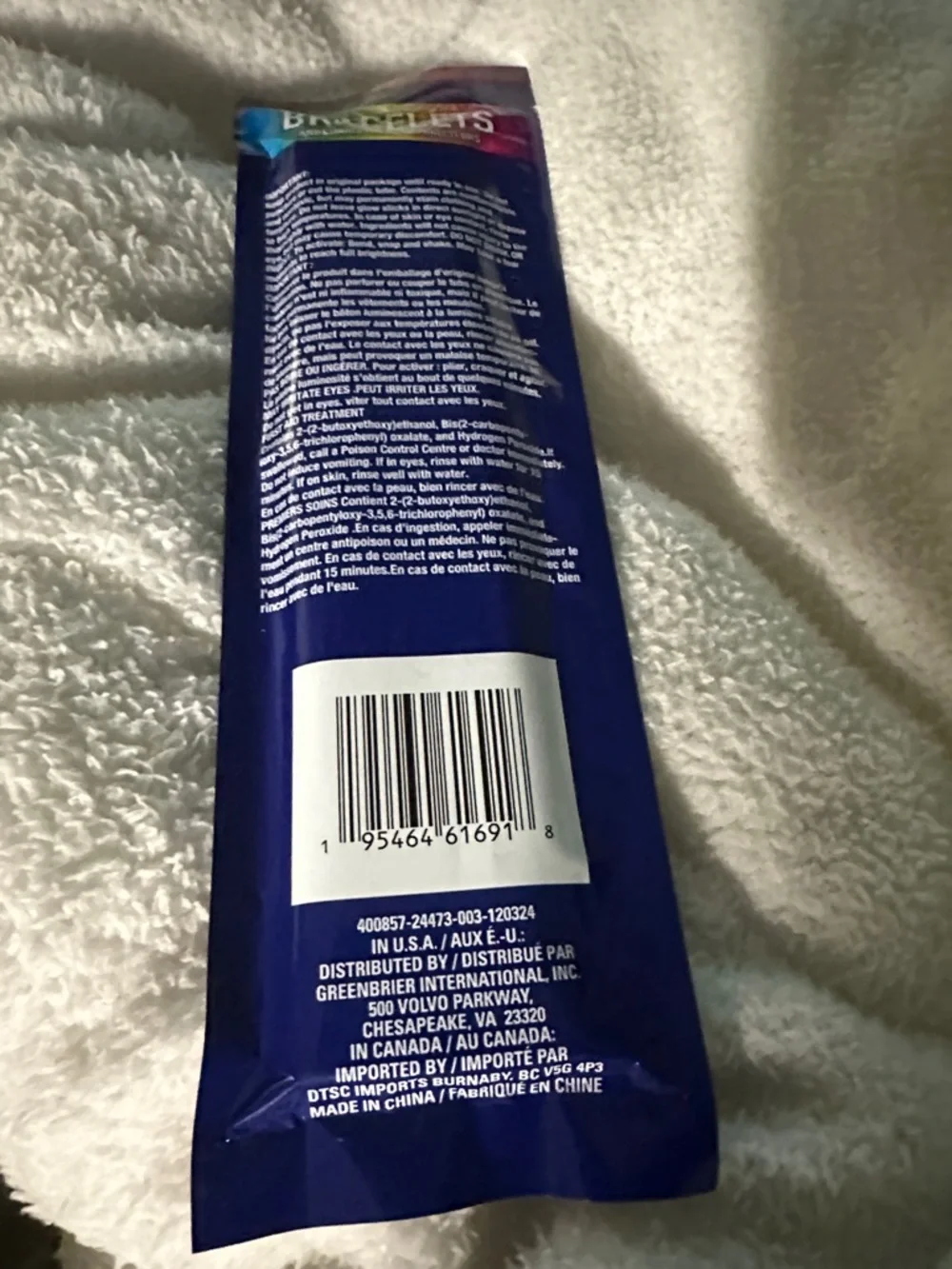 adidas Glow Bracelets Assorted Red White Blue - 12 Pack